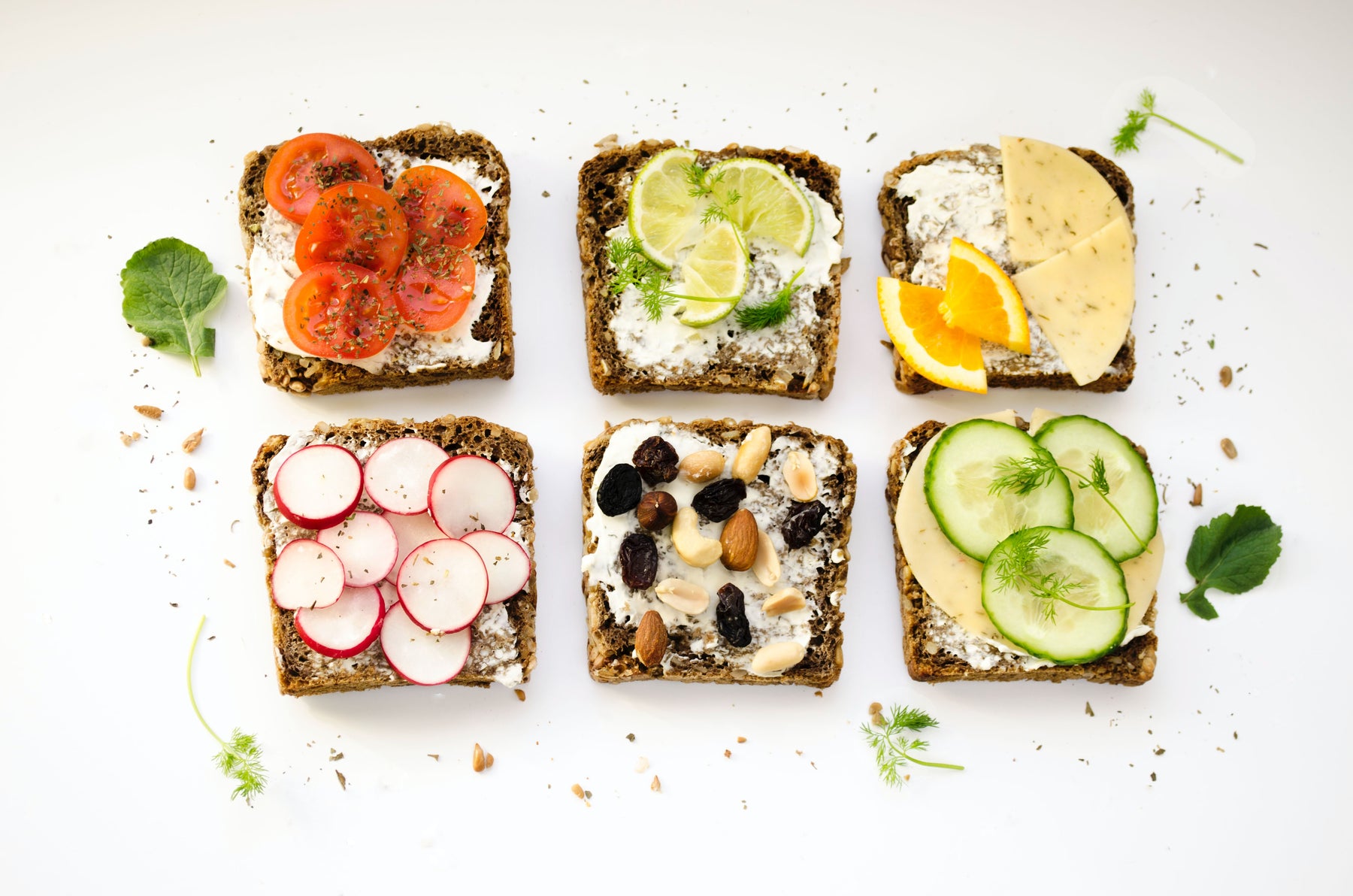 toast with different toppings