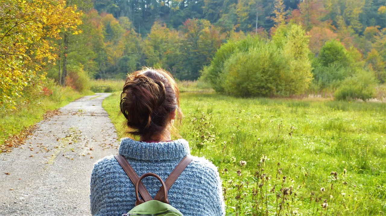woman walking out in the cold