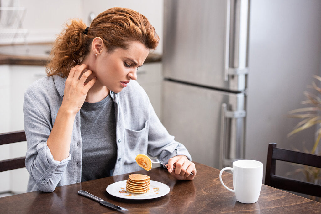 woman with food allergies