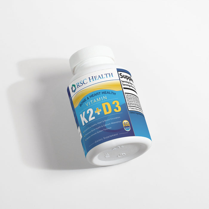 RSC Health Bone & Heart Support - Fortified Vitamin D3 & K2 Blend